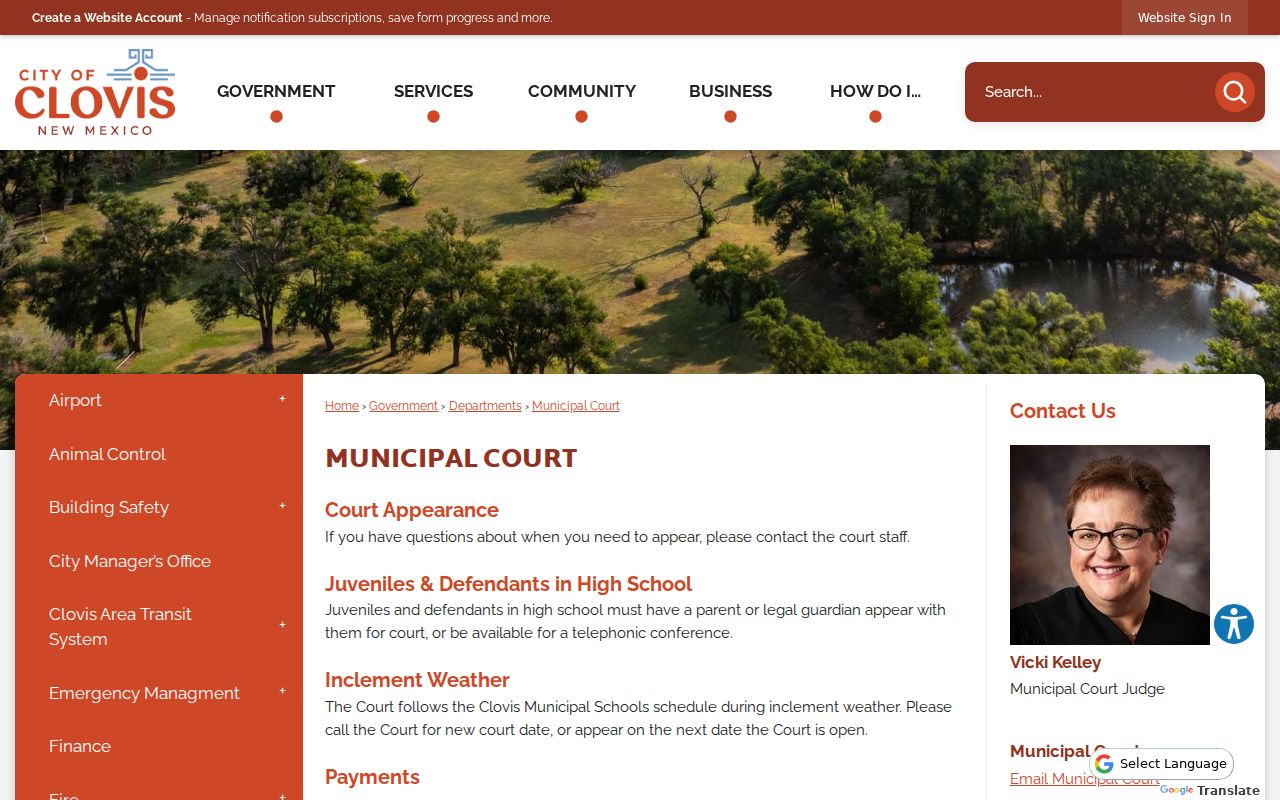 Curry County Clovis court records municipal court contact information