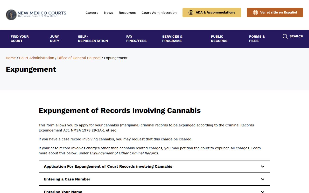 Curry County criminal court docket New Mexico Courts expungement request form