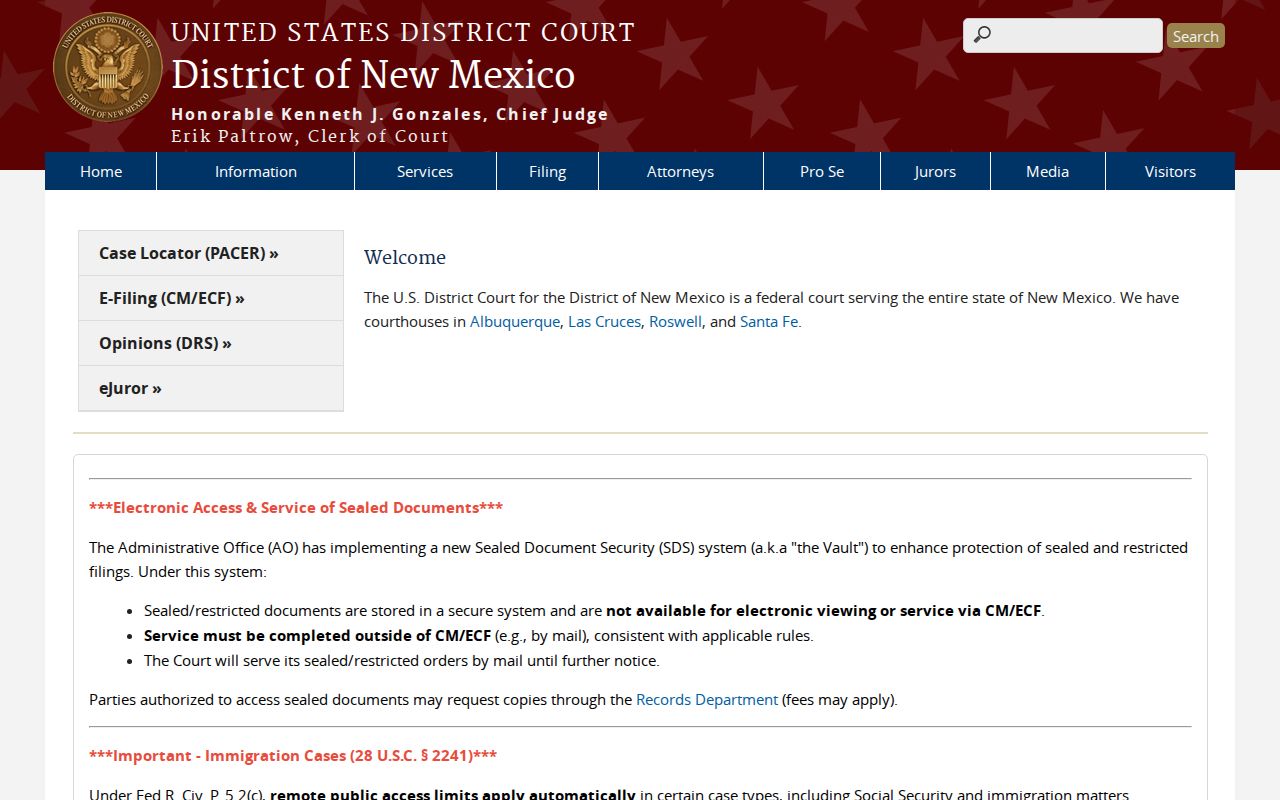 Curry County court docket federal District of New Mexico boundary